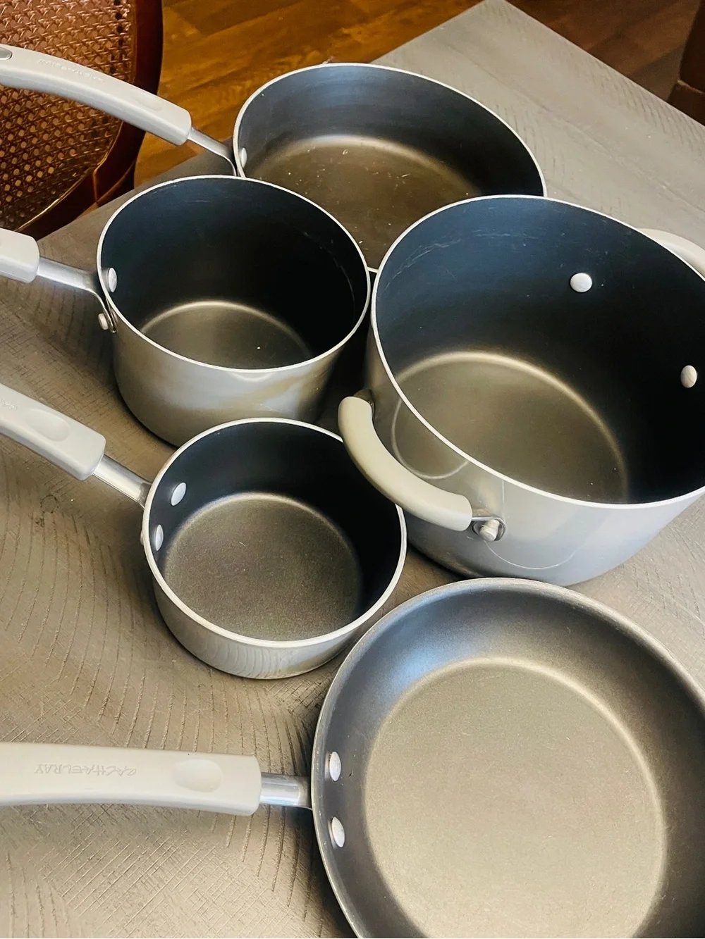 Rachael Ray Silver/Gray Cookware Saucepan Set - 5 piece